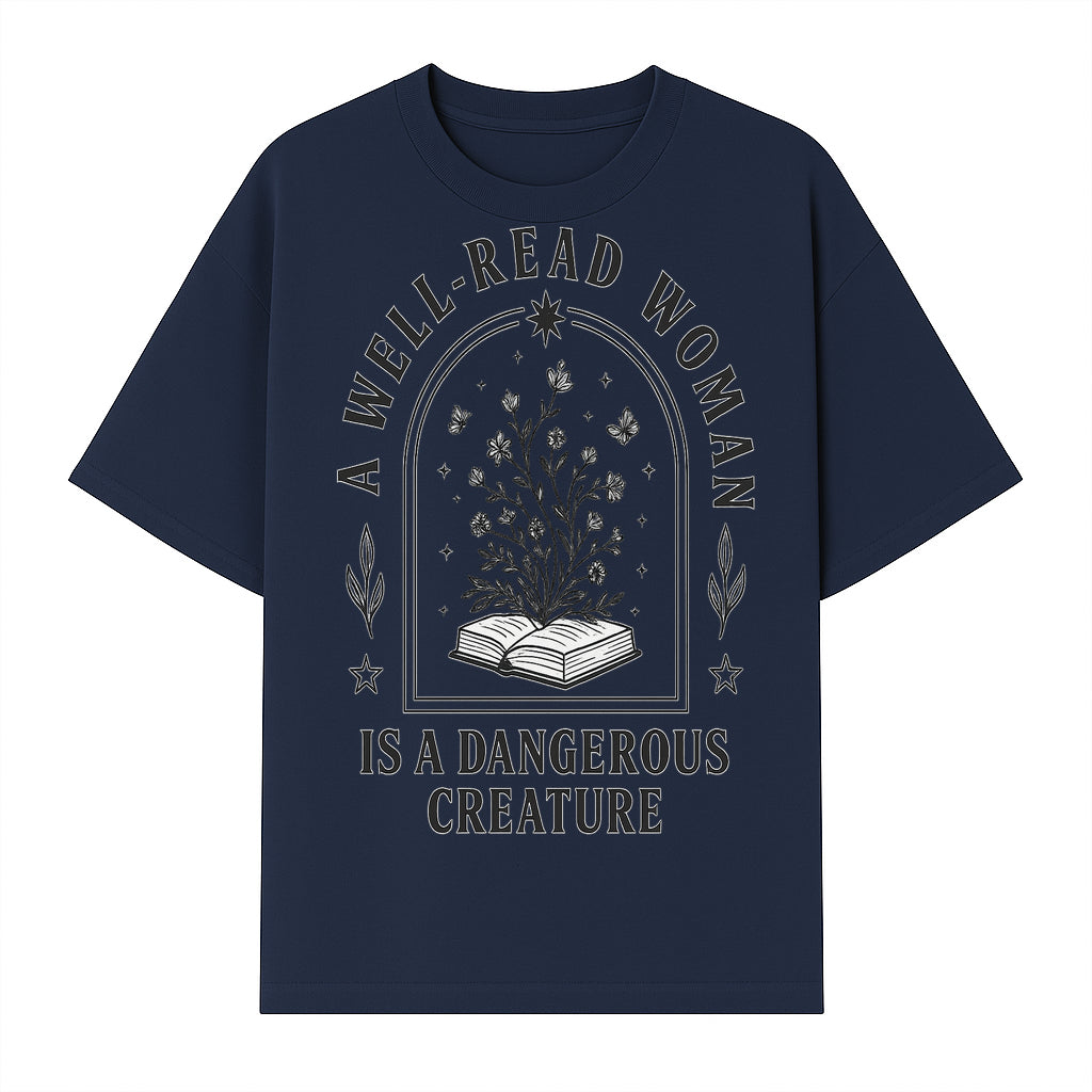 A Well-Read Woman is a Dangerous Creature Art Print - Literary Inspirational Decor for Book Lovers - T-shirt 1758388390316.jpg