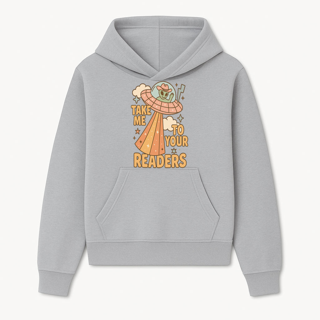 Alien UFO Reading Shirt - Take Me to Your Readers Cute Graphic Tee for Book Lovers, Readers, and Sci-Fi Fans. Cozy Vintage Style. - Hoodie 1758388390380.jpg