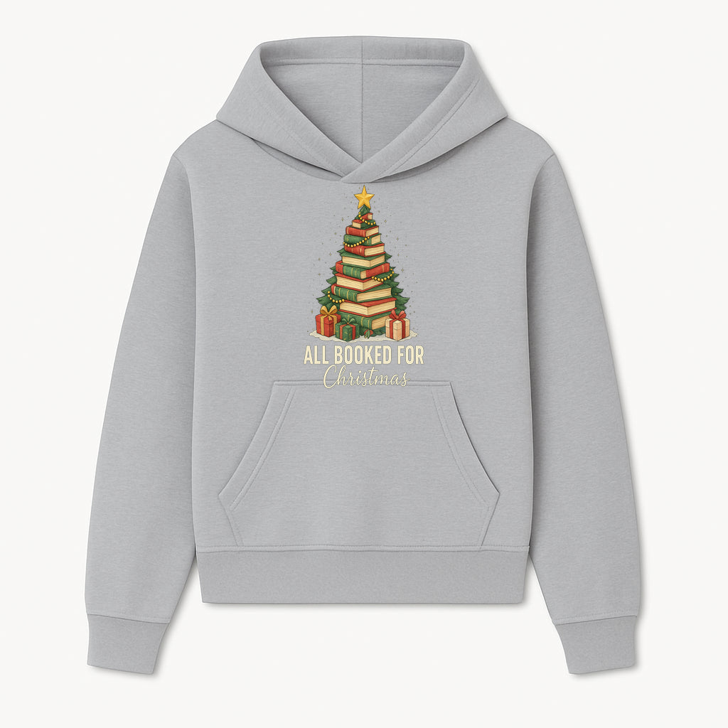 All Booked for Christmas - Festive Book Tree Art Print, Holiday Decor for Book Lovers, Christmas Gift Idea - Hoodie 1758388390531.jpg