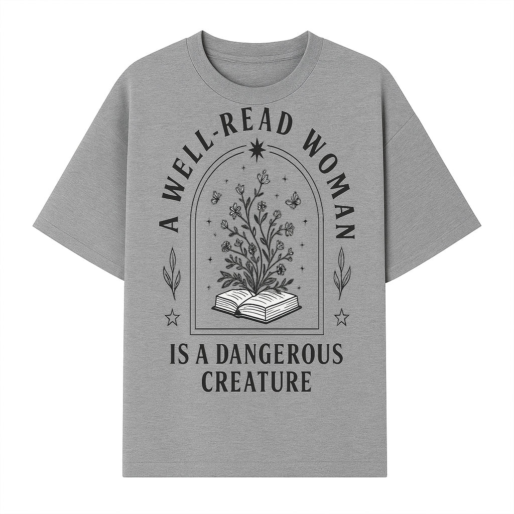 A Well-Read Woman is a Dangerous Creature Art Print - Literary Inspirational Decor for Book Lovers - T-shirt 1758388390582.jpg