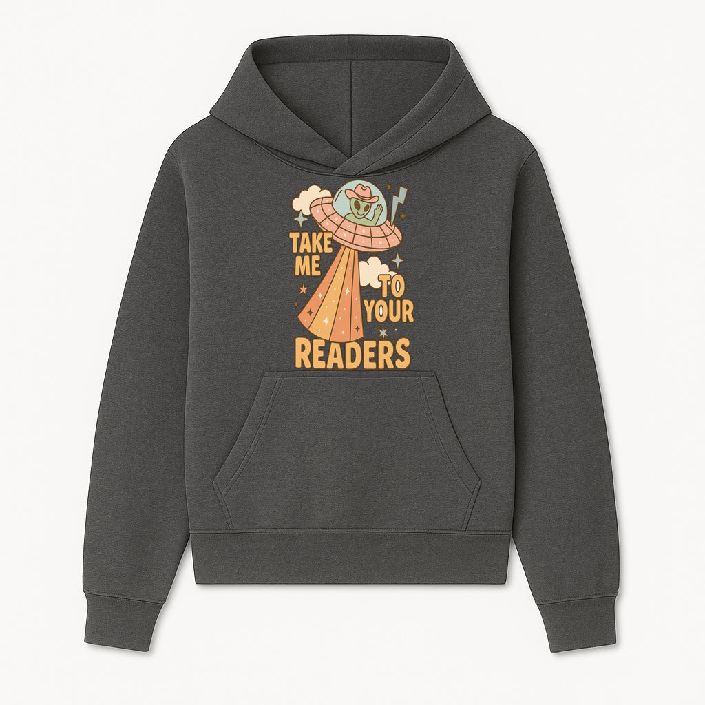 Alien UFO Reading Shirt - Take Me to Your Readers Cute Graphic Tee for Book Lovers, Readers, and Sci-Fi Fans. Cozy Vintage Style. - Hoodie 1758388390692.jpg