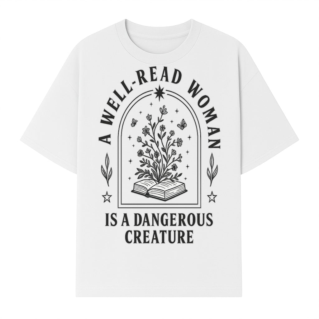 A Well-Read Woman is a Dangerous Creature Art Print - Literary Inspirational Decor for Book Lovers - T-shirt 1758388390713.jpg