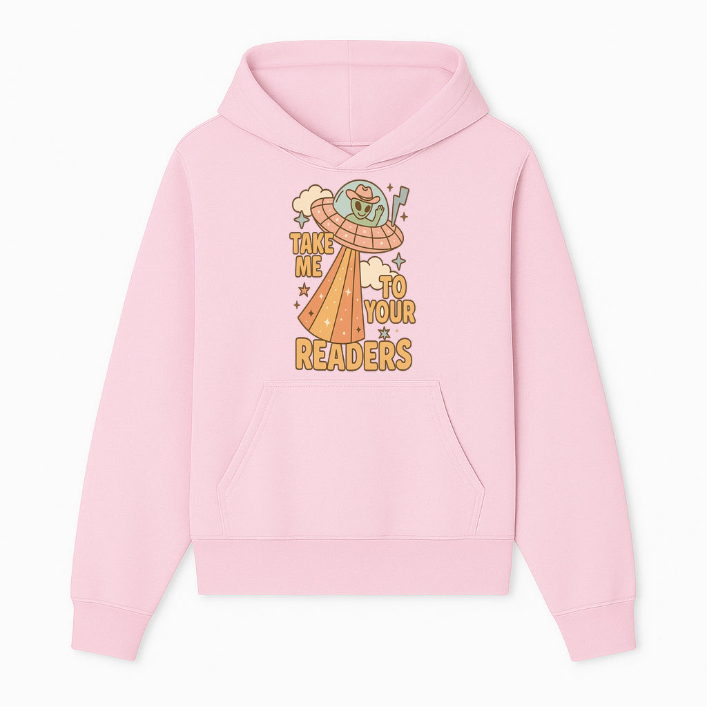Alien UFO Reading Shirt - Take Me to Your Readers Cute Graphic Tee for Book Lovers, Readers, and Sci-Fi Fans. Cozy Vintage Style. - Hoodie 1758388391258.jpg