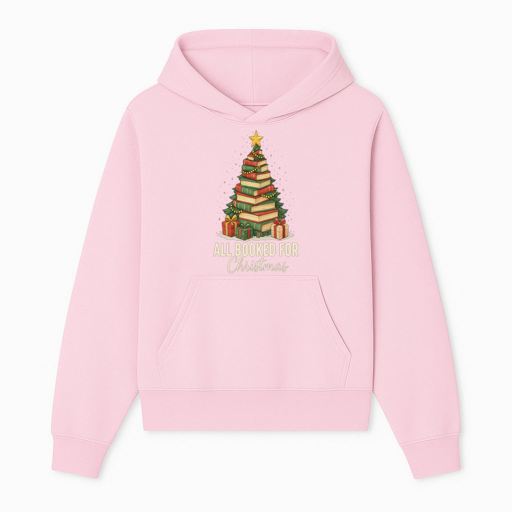 All Booked for Christmas - Festive Book Tree Art Print, Holiday Decor for Book Lovers, Christmas Gift Idea - Hoodie 1758388391388.jpg