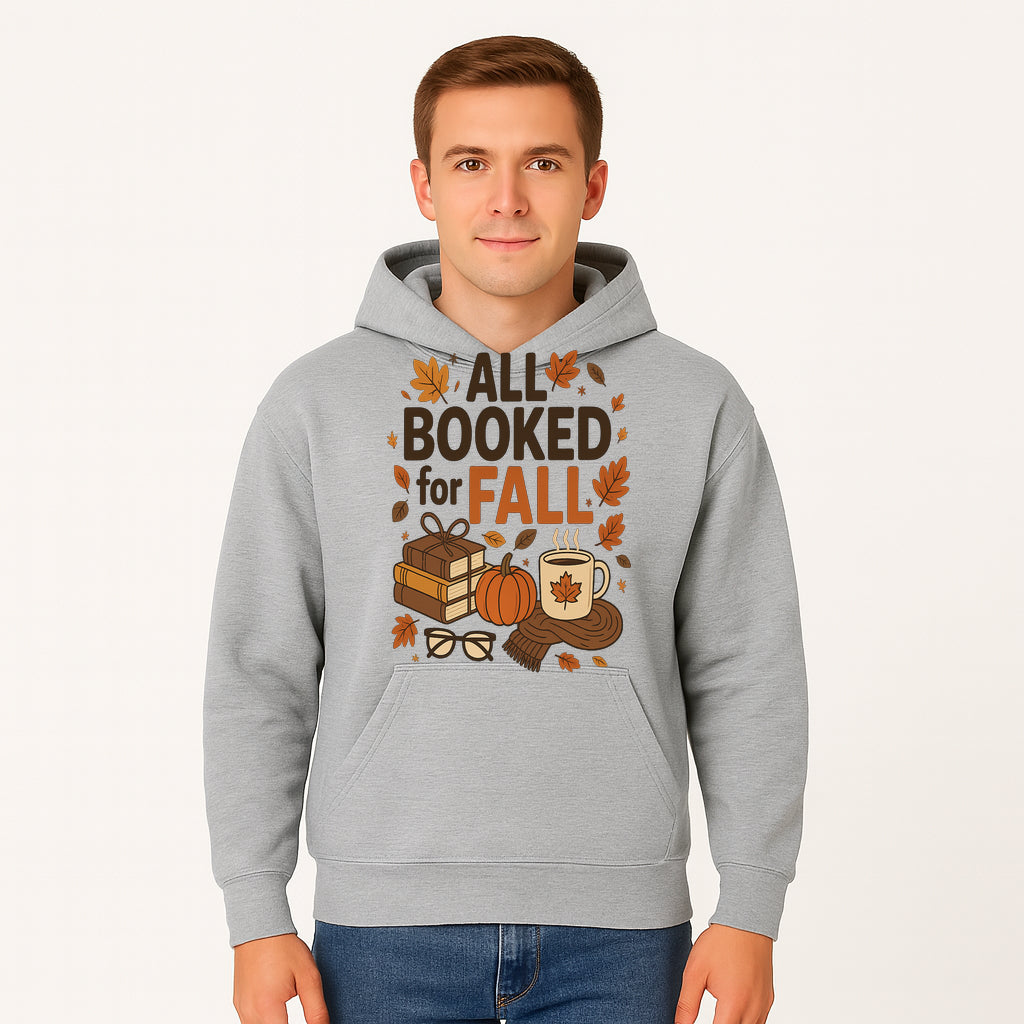 All Booked for Fall Cozy Decor - Autumn Books, Pumpkin, Coffee Mug, Fall Leaves, Warm Scarf, Seasonal Home Decor - Hoodie 1758388391469.jpg