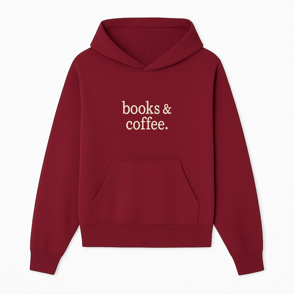 Books & Coffee Wall Art Print | Cozy Home Decor for Readers | Inspirational Quote Poster | Perfect Gift for Book Lovers - Hoodie 1758388391836.jpg