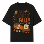 All Booked for Fall Cozy Decor - Autumn Books, Pumpkin, Coffee Mug, Fall Leaves, Warm Scarf, Seasonal Home Decor - T-shirt 1758388391909.jpg