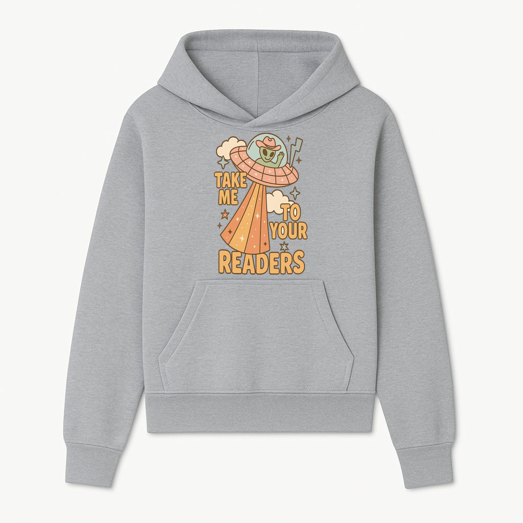 Alien UFO Reading Shirt - Take Me to Your Readers Cute Graphic Tee for Book Lovers, Readers, and Sci-Fi Fans. Cozy Vintage Style. - Hoodie 1758388391954.jpg
