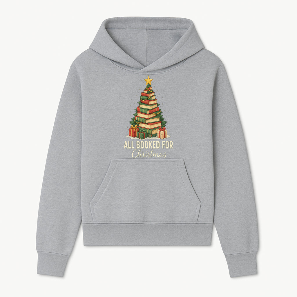 All Booked for Christmas - Festive Book Tree Art Print, Holiday Decor for Book Lovers, Christmas Gift Idea - Hoodie 1758388391998.jpg
