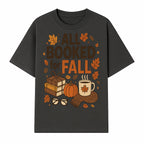 All Booked for Fall Cozy Decor - Autumn Books, Pumpkin, Coffee Mug, Fall Leaves, Warm Scarf, Seasonal Home Decor - T-shirt 1758388392041.jpg