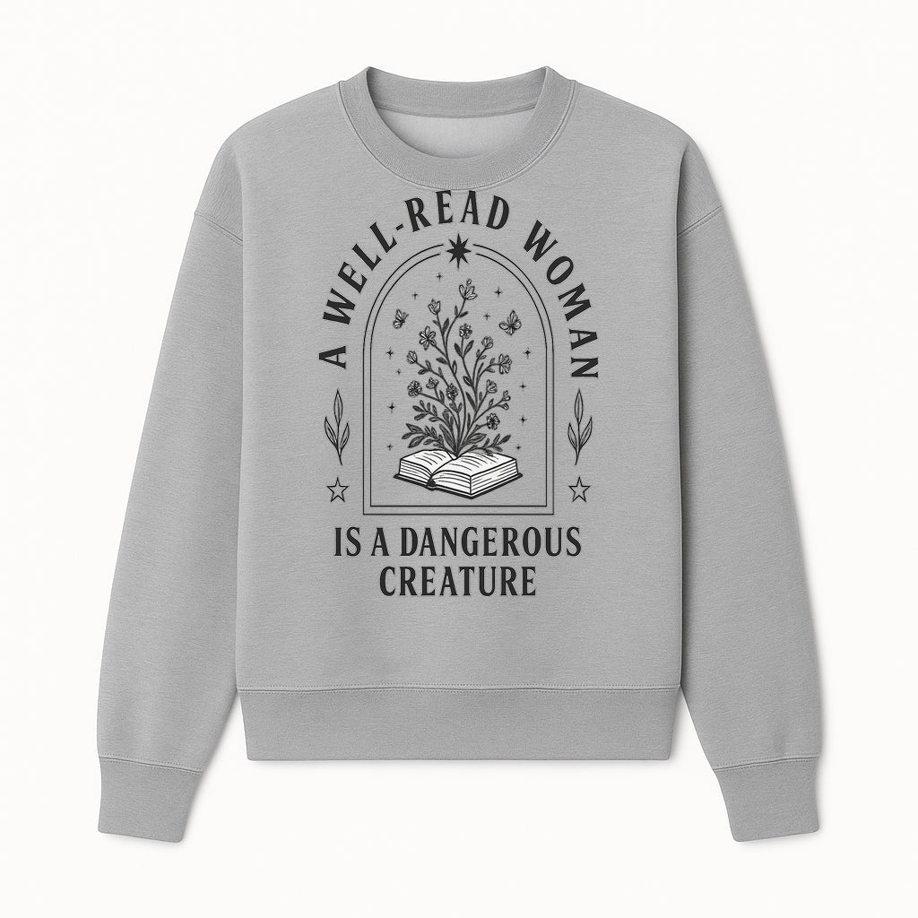 A Well-Read Woman is a Dangerous Creature Art Print - Literary Inspirational Decor for Book Lovers - Sweatshirt 1758388392166.jpg