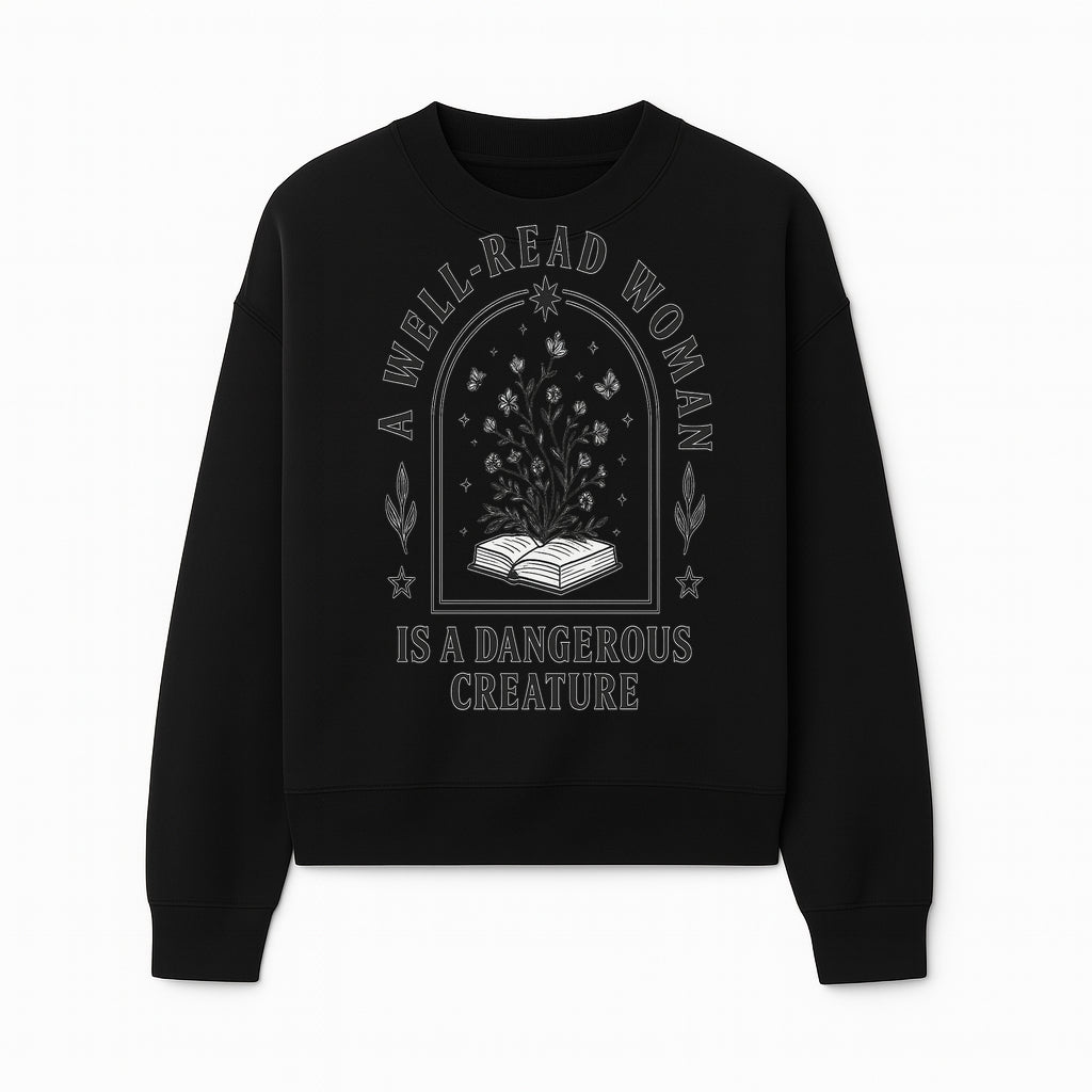 A Well-Read Woman is a Dangerous Creature Art Print - Literary Inspirational Decor for Book Lovers - Sweatshirt 1758388392295.jpg