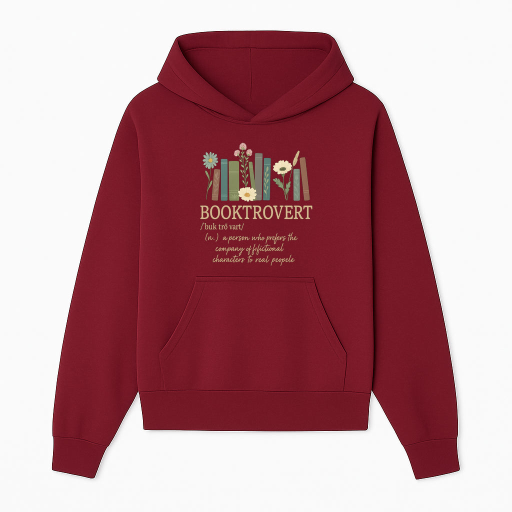 Booktrovert Definition Art Print | Floral Bookshelf Decor | Introvert Gift for Book Lovers | Literary Home Wall Art - Hoodie 1758388392322.jpg