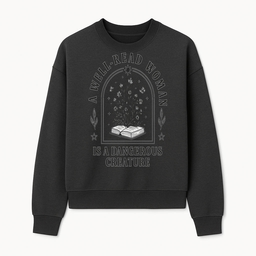 A Well-Read Woman is a Dangerous Creature Art Print - Literary Inspirational Decor for Book Lovers - Sweatshirt 1758388392440.jpg