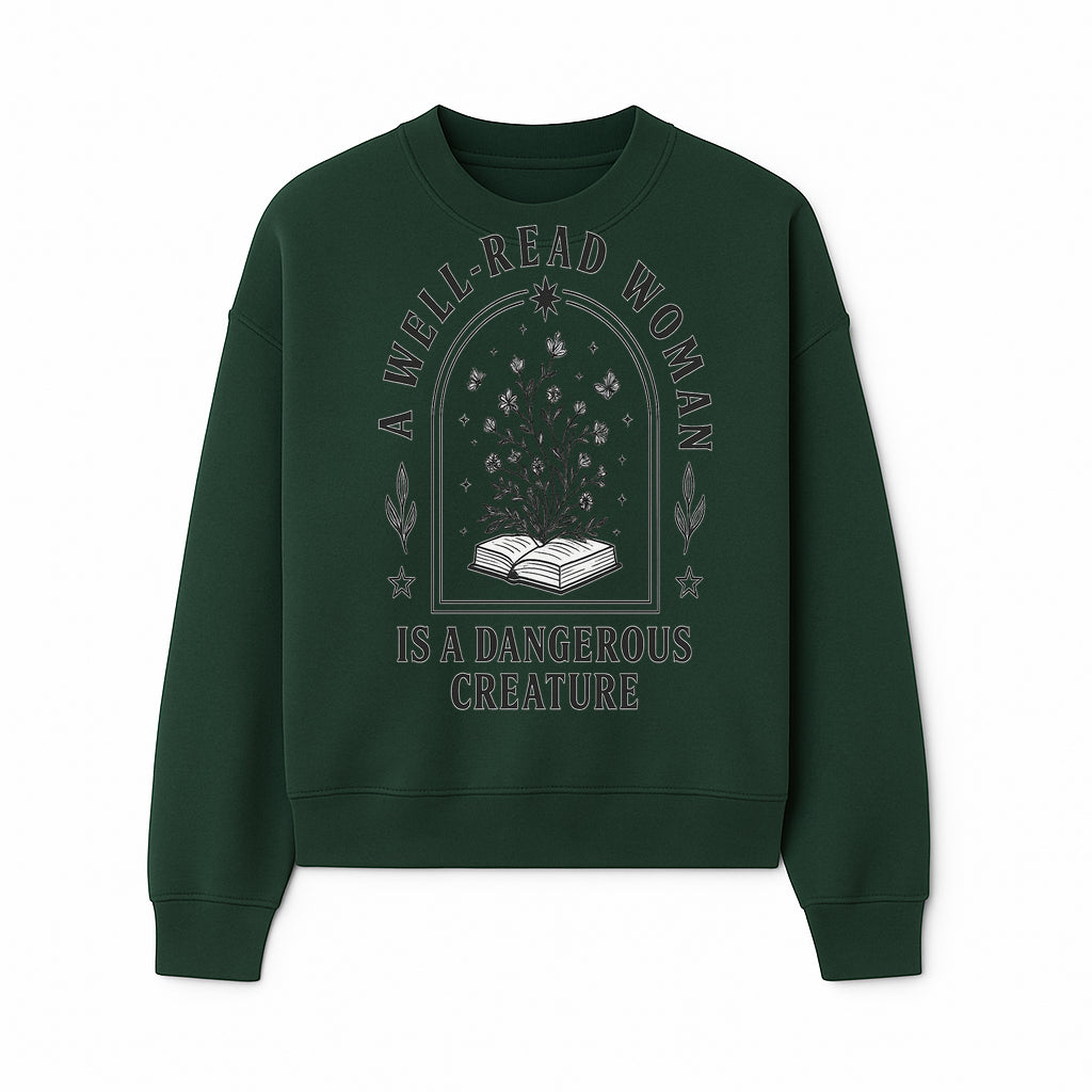 A Well-Read Woman is a Dangerous Creature Art Print - Literary Inspirational Decor for Book Lovers - Sweatshirt 1758388392571.jpg