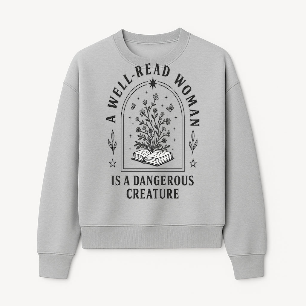 A Well-Read Woman is a Dangerous Creature Art Print - Literary Inspirational Decor for Book Lovers - Sweatshirt 1758388392713.jpg