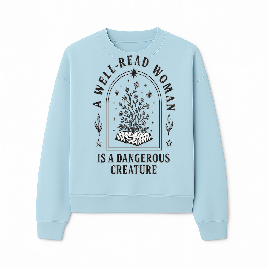 A Well-Read Woman is a Dangerous Creature Art Print - Literary Inspirational Decor for Book Lovers - Sweatshirt 1758388392862.jpg