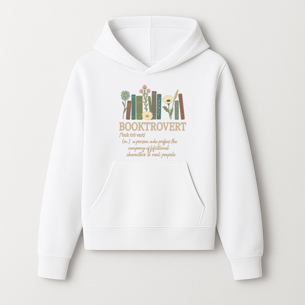 Booktrovert Definition Art Print | Floral Bookshelf Decor | Introvert Gift for Book Lovers | Literary Home Wall Art - Hoodie 1758388392921.jpg