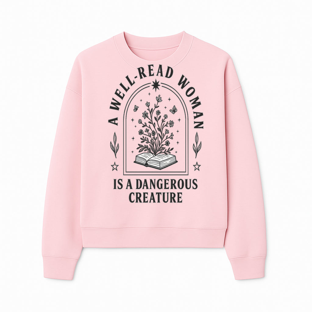 A Well-Read Woman is a Dangerous Creature Art Print - Literary Inspirational Decor for Book Lovers - Sweatshirt 1758388393004.jpg