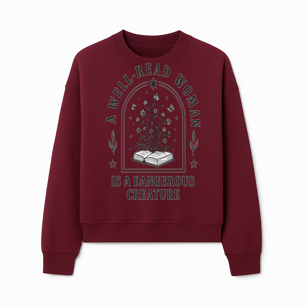 A Well-Read Woman is a Dangerous Creature Art Print - Literary Inspirational Decor for Book Lovers - Sweatshirt 1758388393123.jpg