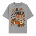 All Booked for Fall Cozy Decor - Autumn Books, Pumpkin, Coffee Mug, Fall Leaves, Warm Scarf, Seasonal Home Decor - T-shirt 1758388393222.jpg