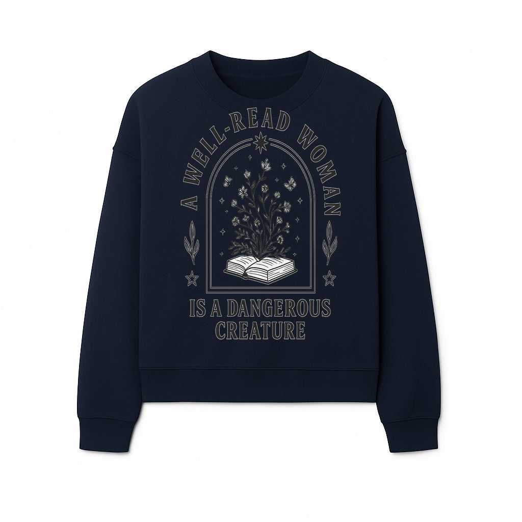 A Well-Read Woman is a Dangerous Creature Art Print - Literary Inspirational Decor for Book Lovers - Sweatshirt 1758388393250.jpg