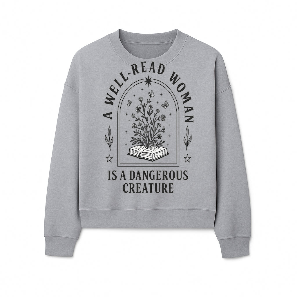 A Well-Read Woman is a Dangerous Creature Art Print - Literary Inspirational Decor for Book Lovers - Sweatshirt 1758388393512.jpg