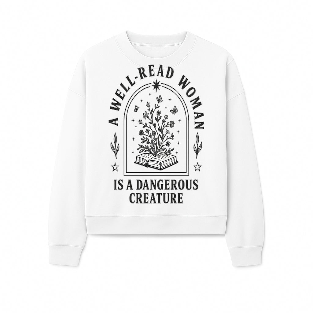 A Well-Read Woman is a Dangerous Creature Art Print - Literary Inspirational Decor for Book Lovers - Sweatshirt 1758388393646.jpg