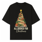 All Booked for Christmas - Festive Book Tree Art Print, Holiday Decor for Book Lovers, Christmas Gift Idea - T-shirt 1758388393783.jpg