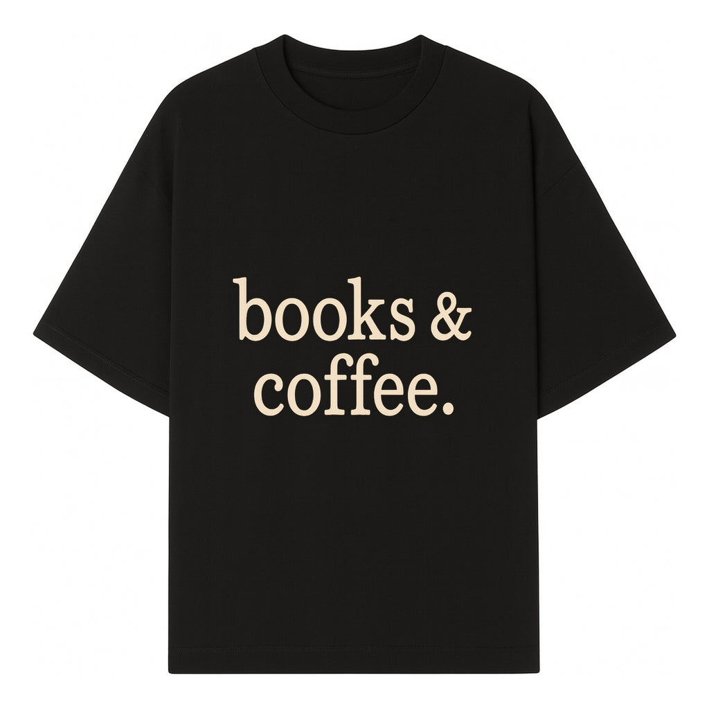 Books & Coffee Wall Art Print | Cozy Home Decor for Readers | Inspirational Quote Poster | Perfect Gift for Book Lovers - T-shirt 1758388394035.jpg