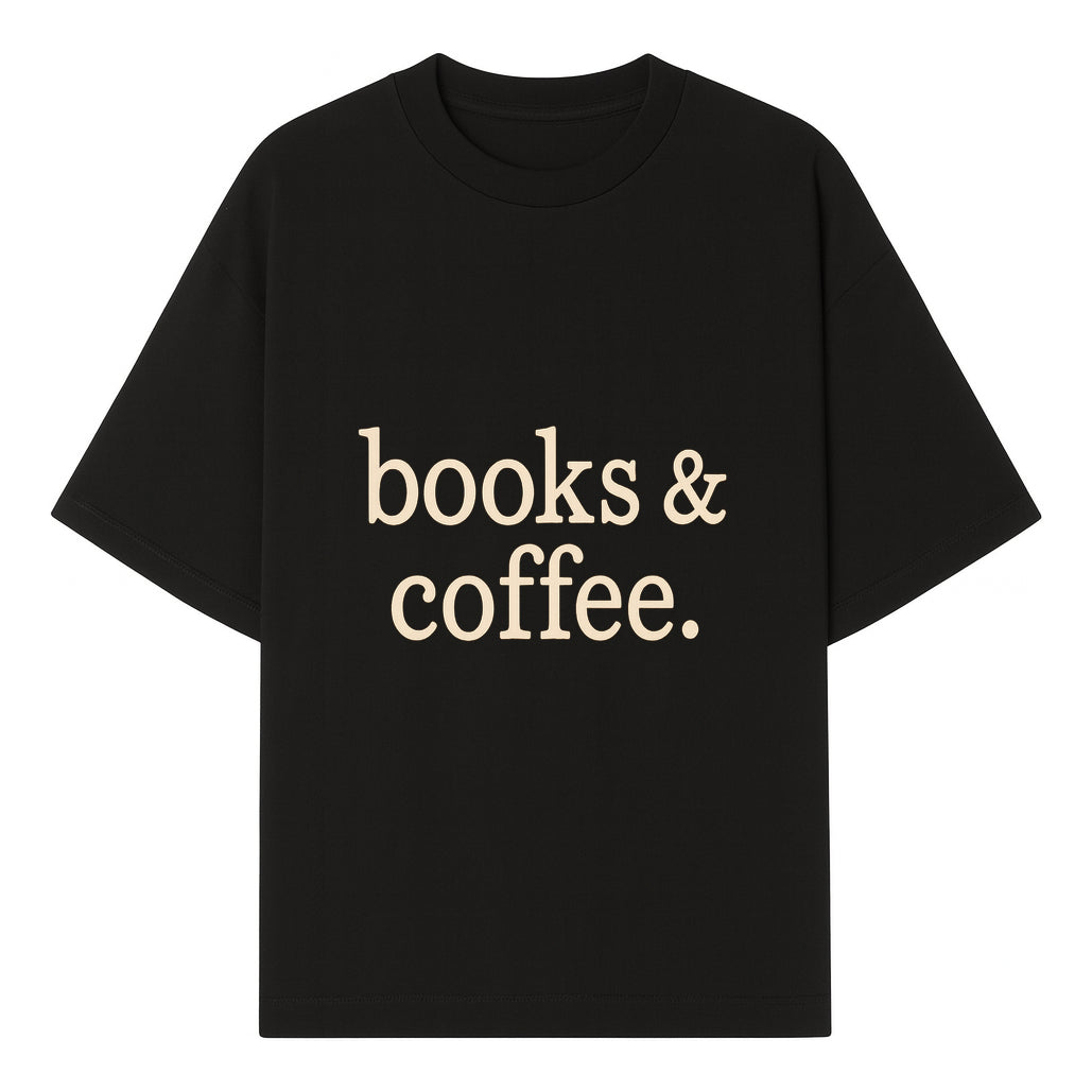 Books & Coffee Wall Art Print | Cozy Home Decor for Readers | Inspirational Quote Poster | Perfect Gift for Book Lovers - T-shirt 1758388394035.jpg