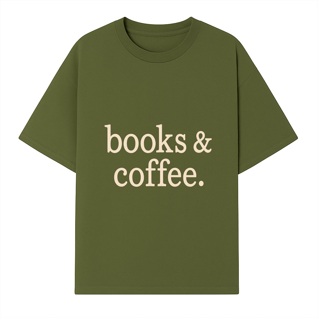 Books & Coffee Wall Art Print | Cozy Home Decor for Readers | Inspirational Quote Poster | Perfect Gift for Book Lovers - T-shirt 1758388394359.jpg