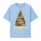 All Booked for Christmas - Festive Book Tree Art Print, Holiday Decor for Book Lovers, Christmas Gift Idea - T-shirt 1758388394393.jpg