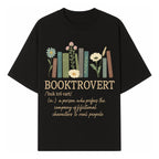 Booktrovert Definition Art Print | Floral Bookshelf Decor | Introvert Gift for Book Lovers | Literary Home Wall Art - T-shirt 1758388394433.jpg