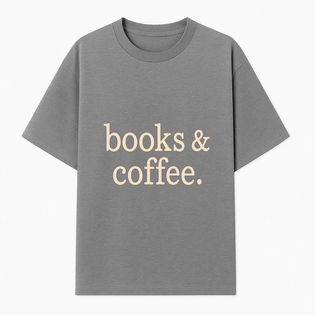 Books & Coffee Wall Art Print | Cozy Home Decor for Readers | Inspirational Quote Poster | Perfect Gift for Book Lovers - T-shirt 1758388394488.jpg