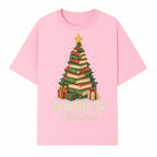 All Booked for Christmas - Festive Book Tree Art Print, Holiday Decor for Book Lovers, Christmas Gift Idea - T-shirt 1758388394516.jpg