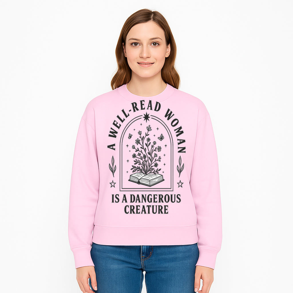 A Well-Read Woman is a Dangerous Creature Art Print - Literary Inspirational Decor for Book Lovers - Sweatshirt 1758388394927.jpg