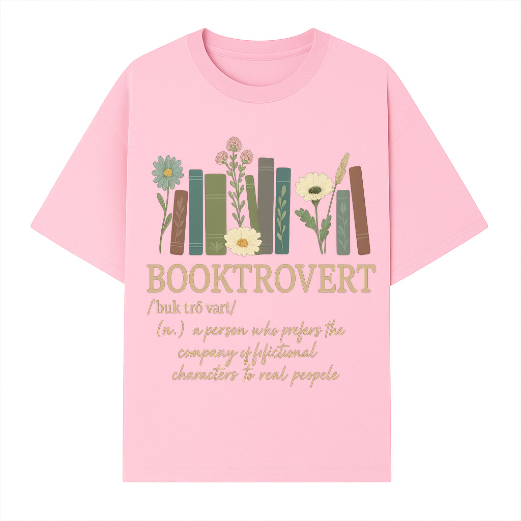 Booktrovert Definition Art Print | Floral Bookshelf Decor | Introvert Gift for Book Lovers | Literary Home Wall Art - T-shirt 1758388395199.jpg