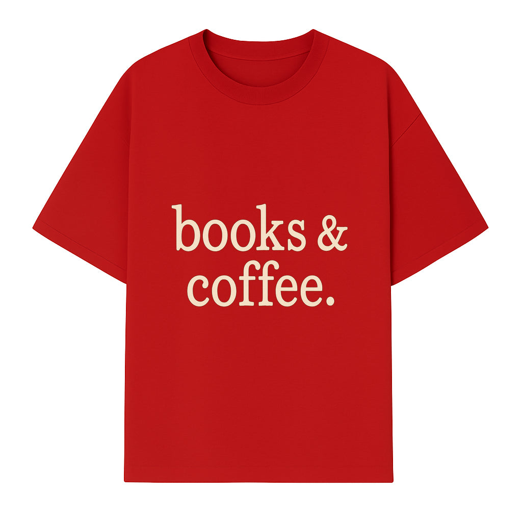 Books & Coffee Wall Art Print | Cozy Home Decor for Readers | Inspirational Quote Poster | Perfect Gift for Book Lovers - T-shirt 1758388395229.jpg
