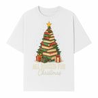 All Booked for Christmas - Festive Book Tree Art Print, Holiday Decor for Book Lovers, Christmas Gift Idea - T-shirt 1758388395260.jpg