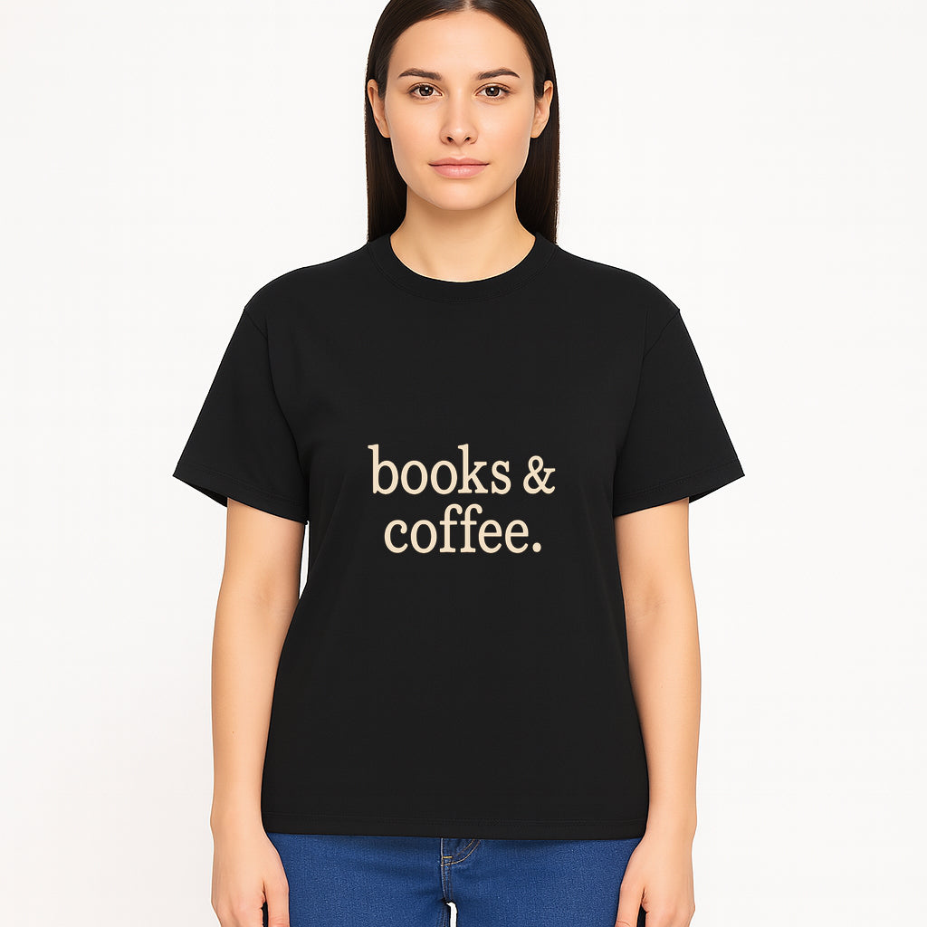 Books & Coffee Wall Art Print | Cozy Home Decor for Readers | Inspirational Quote Poster | Perfect Gift for Book Lovers - T-shirt 1758388396829.jpg