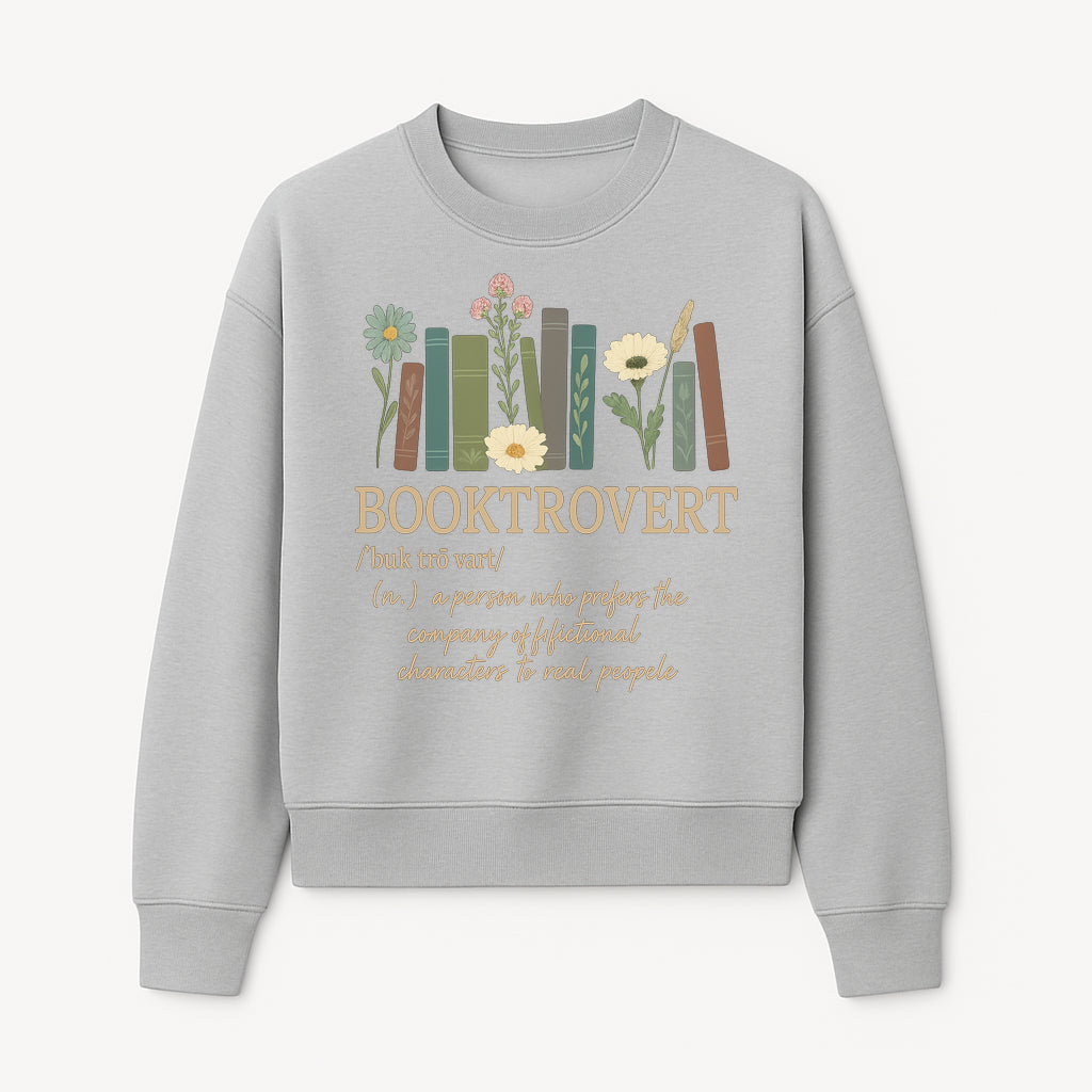 Booktrovert Definition Art Print | Floral Bookshelf Decor | Introvert Gift for Book Lovers | Literary Home Wall Art - Sweatshirt 1758388397964.jpg