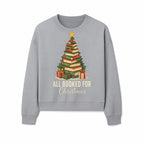 All Booked for Christmas - Festive Book Tree Art Print, Holiday Decor for Book Lovers, Christmas Gift Idea - Sweatshirt 1758388398090.jpg
