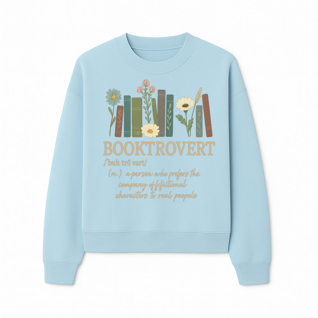 Booktrovert Definition Art Print | Floral Bookshelf Decor | Introvert Gift for Book Lovers | Literary Home Wall Art - Sweatshirt 1758388398095.jpg