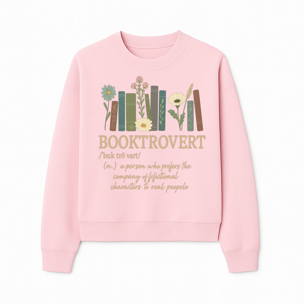 Booktrovert Definition Art Print | Floral Bookshelf Decor | Introvert Gift for Book Lovers | Literary Home Wall Art - Sweatshirt 1758388398254.jpg