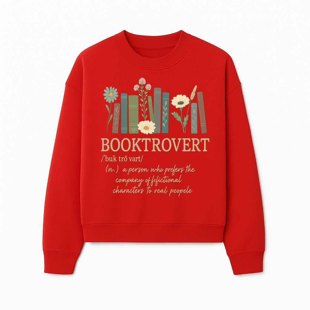 Booktrovert Definition Art Print | Floral Bookshelf Decor | Introvert Gift for Book Lovers | Literary Home Wall Art - Sweatshirt 1758388398673.jpg