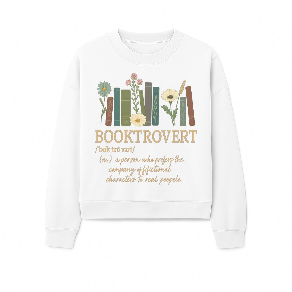 Booktrovert Definition Art Print | Floral Bookshelf Decor | Introvert Gift for Book Lovers | Literary Home Wall Art - Sweatshirt 1758388398997.jpg