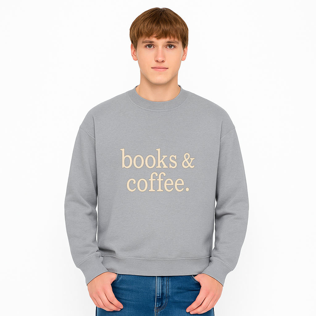 Books & Coffee Wall Art Print | Cozy Home Decor for Readers | Inspirational Quote Poster | Perfect Gift for Book Lovers - Sweatshirt 1758388399822.jpg