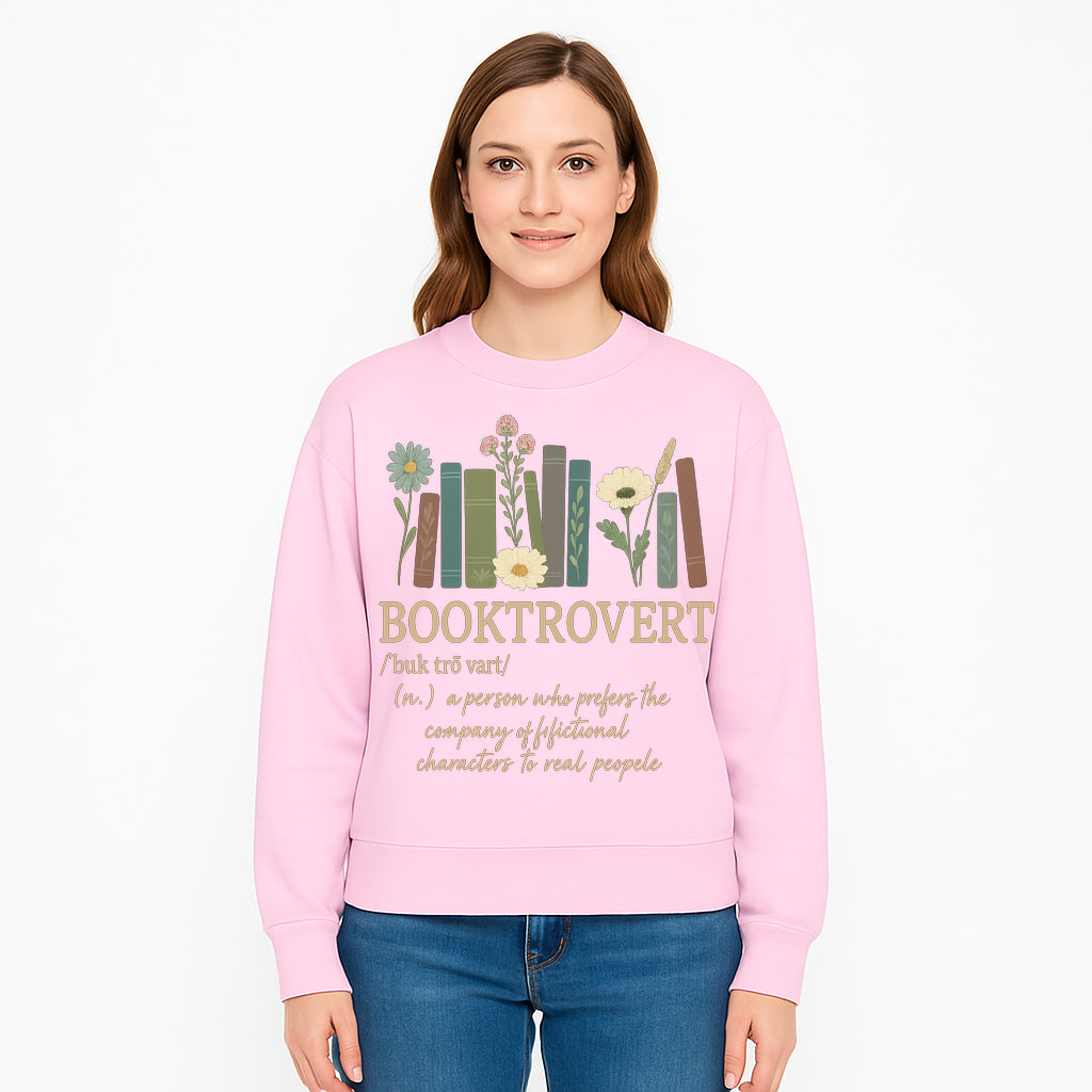 Booktrovert Definition Art Print | Floral Bookshelf Decor | Introvert Gift for Book Lovers | Literary Home Wall Art - Sweatshirt 1758388400318.jpg