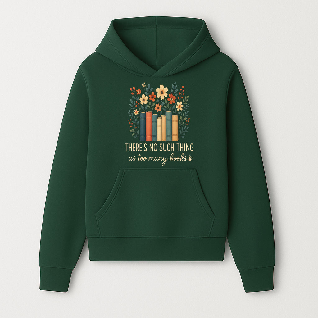Books Are Life Motivational Wall Art | Floral Book Stack Decor | Literary Quote Home Decor | Reading Enthusiast Gift - Hoodie 1758388411194.jpg